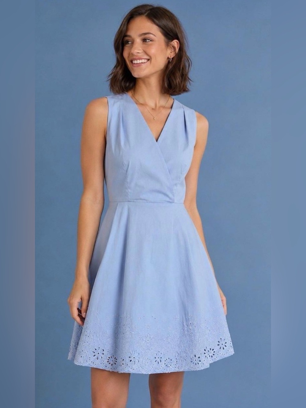 Calypso St. Barth Powder Blue Sleeveless Fit & Flare Dress